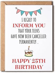 Funny 25Th Birthday Card - 25Th Birthday Card - For Son Daughter Sister Brother Nephew Niece Grandso