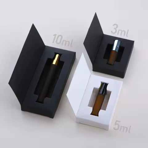 50Pcs 3ml 5ml 10ml Perfume Bottle Frosted Spray Package Box Portable Perfume Bottles Sample Glass Bo