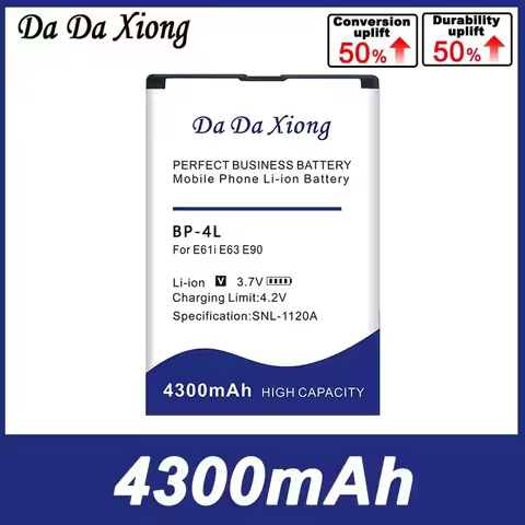 DaDaXiong New 4300mAh BP-4L Bateria for Nokia E61i E63 E90 E95 E72 E52 E71 6650F N810 N97 Free Doubl