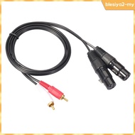 [BlesiyaedMY] RCA to XLR Cable, RCA Male Jack to Female XLR (2 RCA Stereo to 2 XLR 3 Pin)