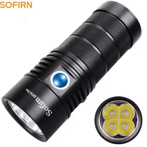 Sofirn SP36 Pro 8000lm Powerful LED Flashlight 4*SST40 USB C Rechargeable 18650 Torch