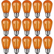 15 Pack S14 LED Light Bulb Orange Led Replacement Bulbs 2W S14 LED String Light Vintage Edison Bulb 