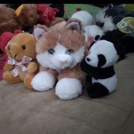boneka 3 paket, kucing beruang panda kecil  Hadiah Pajangan  ukuran kecil boneka lucu anak anak Toys