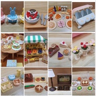 Sylvanian Families Loft Bed, Dressing &amp; Dining table, Telephone, Television, Bed, Fountain, Bakery, Barbecue, Kitchen