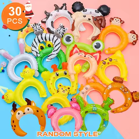 30 Cartoon Animal Hairband Balloons, 9.84in High, Kids Birthday Party Decorations, Perfect for Holid