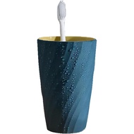 2Pcs Dark Blue Unbreakable Toothbrush Cup Set- Skin-Friendly, Soft - 13oz Plastic Bathroom Toothbrus