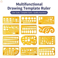 Architectural Design Template Ruler - Geometric Drawing Tool for Students Furniture Circle Ellipse