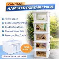 Portable Aesthetic Acrylic Hamster Gecko Cage & Bars – Hamster Travel Cage Box with Top Handle