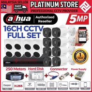 DAHUA 5MP Full Complete Set 16 CHANNEL HD 1080P CCTV 16CH DVR + Camera + HARD DISK + Power Supply + 