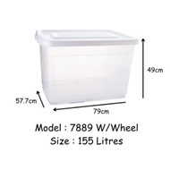 Century Transparent Storage Box With Wheel 155 Litres - 7889