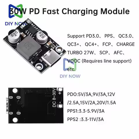PD30W 45W Fast Charging Module Type-C For Apple PD3.0 PPS Fast Charger QC3.0 Huawei SCP Support VOOC