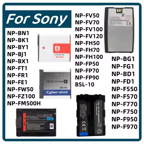 Original For Sony Camera Battery For Sony Battery NP- Series BSL-10 FM50 FM55 NP-BG1 NP-FR1 NP-FV70 