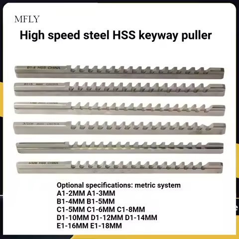 Keyway Broach A1-2/A1-3/B1-4/B1-5/C1-5/C1-6/C1-8/D1-10/D1-12/D1-14/E1-16/E1-18MM High Speed Steel fo