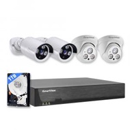 2K超高清CCTV NVR 4路 4 鏡頭1TB PoE 夜視室內外防水IP66 監控套裝