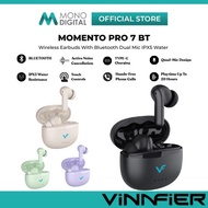 VINNFIER MOMENTO PRO 7 BT TRUE WIRELESS EARBUDS ANC QUAD MIC ENC 20H PLAYTIME DEEP BASS IPX5