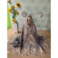 MERAKI MUKENA MAWAR EMBROIDERED 2TONE TNP SWAROSKI MUKENA HANTARAN KHADIJAH SYAHRINI JUMBO SIZE WOME