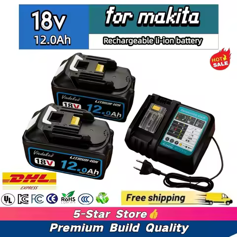 New For Makita 18V 12Ah High Capacity Rechargeable Lithium-Ion Battery BL1830 BL1850 BL1860 Compatib