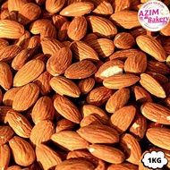 Almond Whole (Usa) 1kg Kacang Badam | Kacang Almond 1kg (Halal) by Azim Bakery