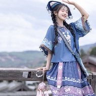 Aizen Daily Slanted Top & Skirt Set - Ethnic Style Fashion Outfit