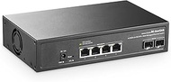 MokerLink 6 Port 10Gbps Managed Switch, 4x10G Etheret RJ45, 2x10G SFP+ Support 1G and 10G SFP+, 120G