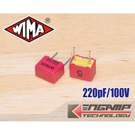 (10 Pcs) [F-CAP] 220pF/100V WIMA FKP2 5% 4.5x7.2 H5.9mm P=5mm