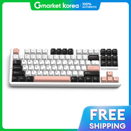 คีย์บอร์ดเกมมิ่ง AULA F87 Pro แบบมีสายและไร้สาย ภาษาเกาหลี สี Olivia White สวิตช์ LEOBOG Yellow V3