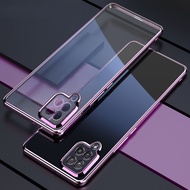 Casing For Samsung A12 Luxury Electroplating Transparent Soft TPU Phone Case Clear Back Cover