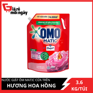Nước Giặt Omo Matic Cửa Trên Hương Hoa Hồng Ecuador Túi 36kg