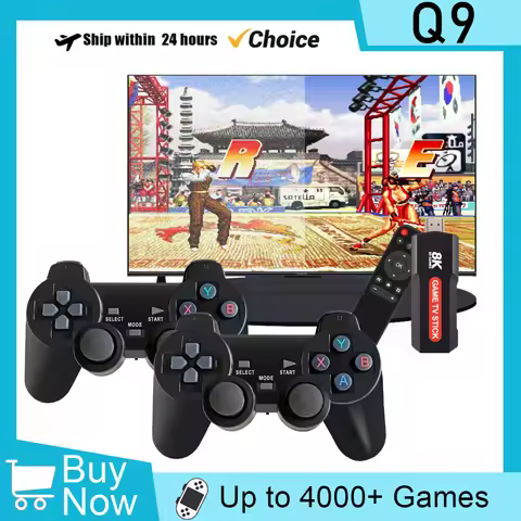 Q9 Game Stick USB 2.0 Dual System 8K Retro Video Games Console with Wireless Controller 64G TV Stick