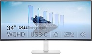 Dell 34 Plus USB-C Curved Monitor S3425DW 34 Inch 3440 x 1440 pixels 120Hz VA Panel ComfortView Plus