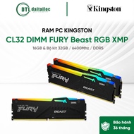 RAM PC KINGSTON FURY Beast RGB XMP 16GB & Kit 32GB 6400Mhz & Kit 96GB 6000Mhz DDR5 | Genuine Genuine
