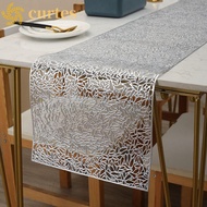 CURTES Hollow Table Runner, Rectangular Party Supply Table Cover, Long PVC 150CM Anti-stain Tableclo