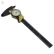 BAIHEE Dial Vernier Caliper, Plastic ±0.02 Accuracy Vernier Measure Tool, Accurate Yellow 0-150mm Mi