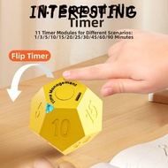 INTERESTING Automatic Rotating Timer, 1/3/5/10/15/20/25/30/45/60/90min 12-hedron USB Rechargeable Ti