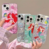 Cute Mermaid Princess Case Oppo A15 A38 A17 A12 A5S A18 57 A78 A31 A17K A1K A7 A58 A98 AA9 A5 A16K A