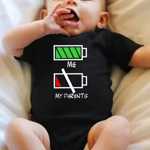 Girls Boys Funny Me Vs My Parents Graphic Infant Cotton Jumpsuit Fashion Funny Parents Low Battery F