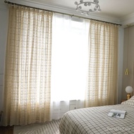 Fabric Crochet Transparent Window Screen Crochet Country Curtain Hollow Floor-to-ceiling Bay Window 