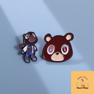 XHjewelrySchoolLogo Kanye West Nas Good Music Enamel Pins Rapper Pop Singer Brooch Pin