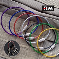 5/10Pcs Makeup bag hanging rope bath ball hanging ring EDC Keychain Colorful Key Holder Stainless Steel Wire Keychain Carabiner Cable Rope Screw Locking Keys Chain