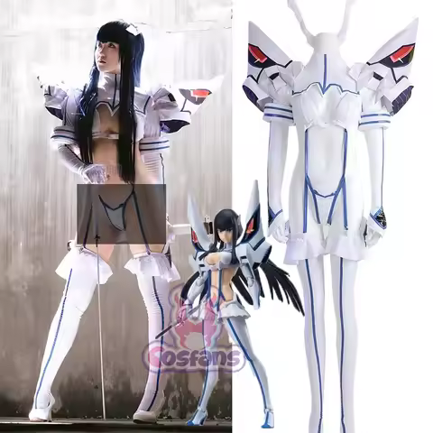 Kill La Kill Kiryuuin Satsuki Cosplay Costume PU Leather Jumpsuits Armbands Headwear Gloves Shoulder