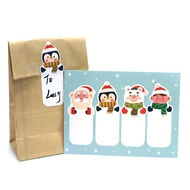 80pcs Christmas Sticker Gift Box Sealed Sticker Sticker Packaging Supplies Scrapbook Stickers