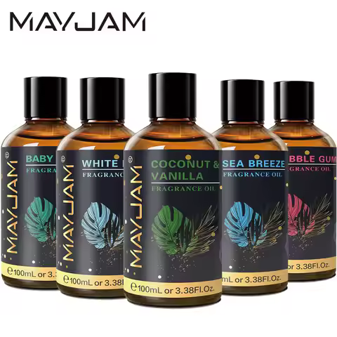 MAYJAM 100ml Fragrance Oils For Humidifier Diffuser DIY Candle Coconut Vanilla White Musk Bubble Gum