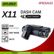 🔥READY STOCK 🔥IROAD X11 QHD DUAL CHANNEL FRONT & REAR DASHCAM NIGHT VISION + OBD CABLE IM300
