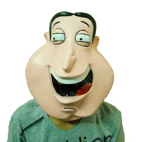 Realistic Rubber Funny Annoying Face Cartoon Latex Mask Comic Troll Face Halloween mask