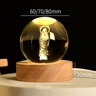 Lampu Buat Kamar Tidur Lampu Hias LED / Bola Kristal Salib Bercahaya / Bola Kristal Yesus Glow Lamp