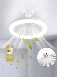 [actualización Abanico De 5 Aspas, Viento Fuerte, Temporizador Para Dormir] Ventiladores De Techo Con Luz E27 Led De 15/30w Y Control Remoto, Ventilador De Techo Inteligente Para Oficina, Sala De Estar Y Dormitorio