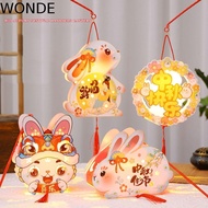 WONDE Handheld Rabbit Lantern, Glowing Papper Mid-Autumn Festival Lantern DIY, Portable DIY Material