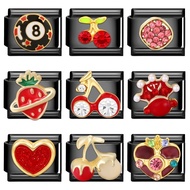 Fashion Homme Casino Poker Chess Snooker Charm Italian Links Fit 9mm Bracelet Stainless Steel Women 