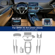 For BMW X3 X4 G01 G02 2022 2023 2024 TPU Car Navigation Screen Film Gearbox Protective Sticker Anti-