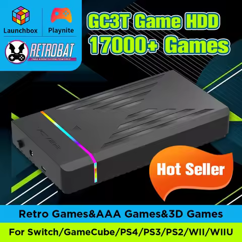 3TB Retro Gaming Hard Drive With 17000+ Games Launchbox/Retrobat/Playnite OS Game Disk for Win PC Fo